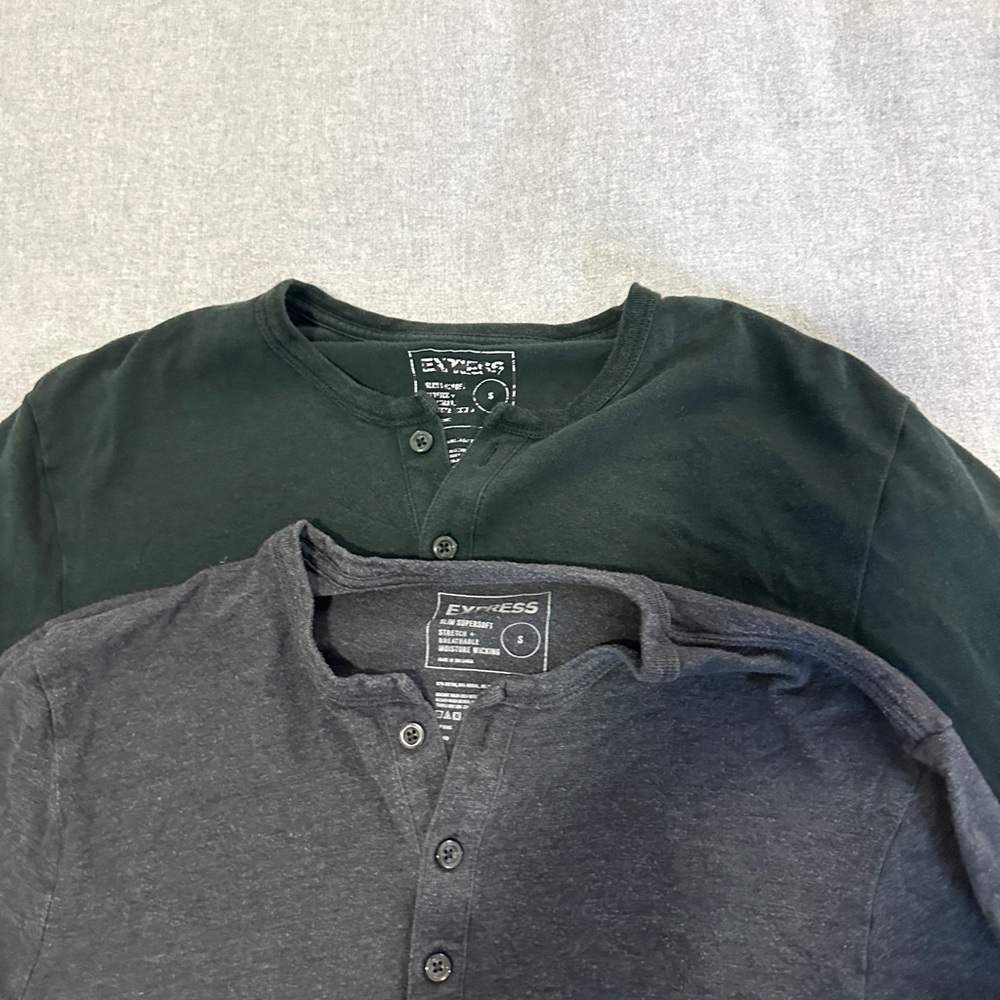 Express Size Small Two Basic Long Sleeves In Grey… - image 3